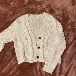 AE Cropped Knit Cardigan Sweater
